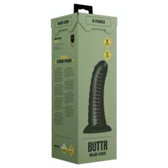   BUTTR Double Ribbed - obrovský rýhovaný anální kolík (černý) - 26 cm