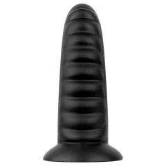   BUTTR Double Ribbed - obrovský rýhovaný anální kolík (černý) - 26 cm