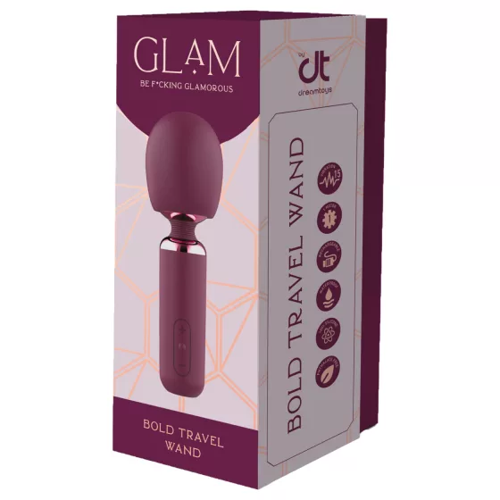 Glam - mini vibrátor s nástavcem (fialový)