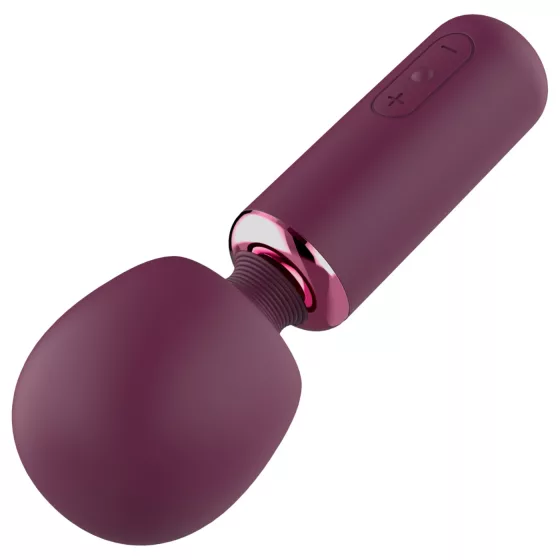 Glam - mini vibrátor s nástavcem (fialový)