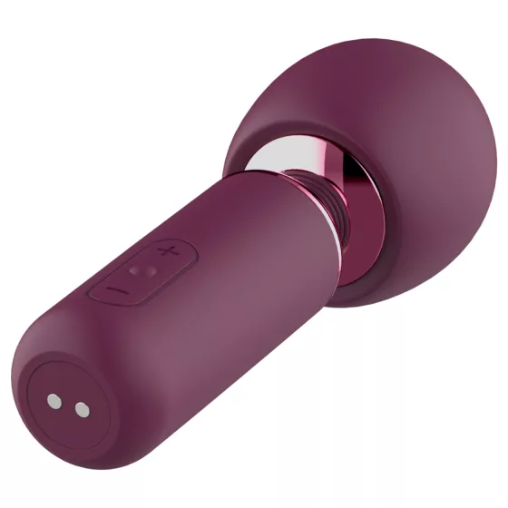Glam - mini vibrátor s nástavcem (fialový)