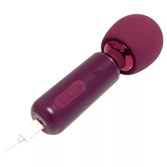 Glam - mini vibrátor s nástavcem (fialový)