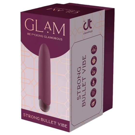 Glam - akumulátorový, vodotěsný mini vibrátor (fialový)