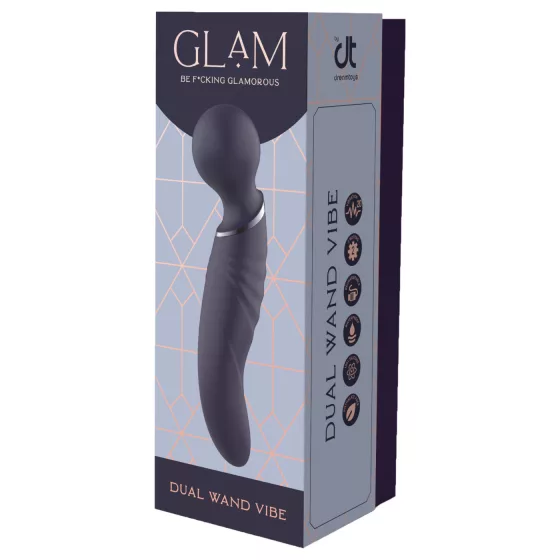 Glam - oboustranný wand vibrátor (tmavě šedý)