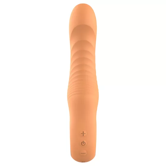 Glam - ohebný vroubkovaný vibrátor (broskvový)