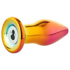   Glamour Glass - kónický, skleněný anální vibrátor s rádiem (barevný)