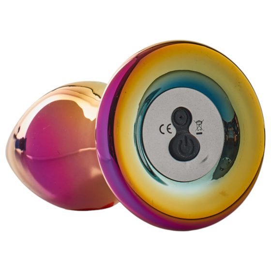 Glamour Glass - kónický, skleněný anální vibrátor s rádiem (barevný)