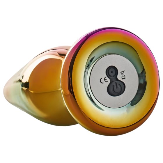 Glamour Glass - špičkový, rádiový, skleněný anální vibrátor (barevný)