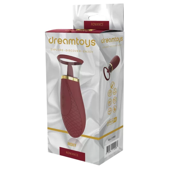 Dreamtoys Roxy - sací a lízací vibrátor - bordó