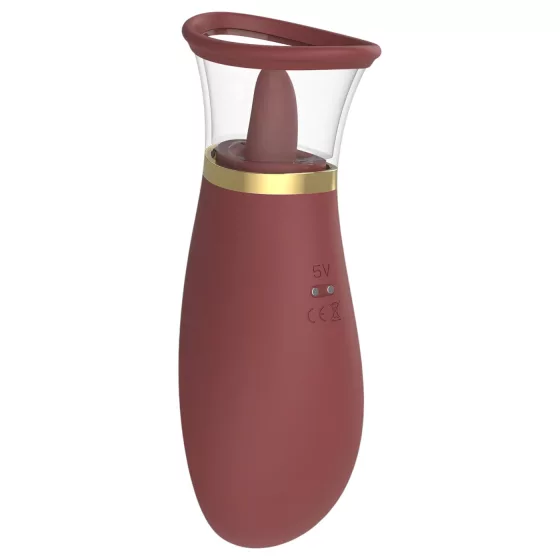 Dreamtoys Roxy - sací a lízací vibrátor - bordó