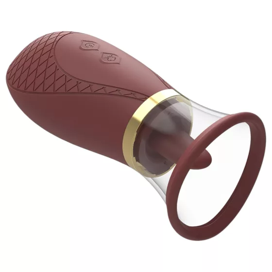 Dreamtoys Roxy - sací a lízací vibrátor - bordó