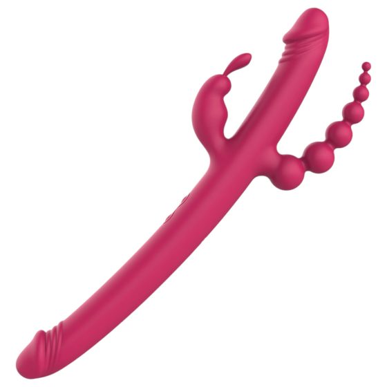 Dreamtoys Kdekoli Potěšení Vibe - dobíjecí, 4-ramenný vibrátor (růžový)