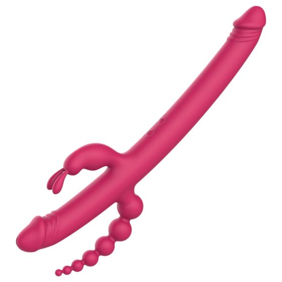 Dreamtoys Kdekoli Potěšení Vibe - dobíjecí, 4-ramenný vibrátor (růžový)