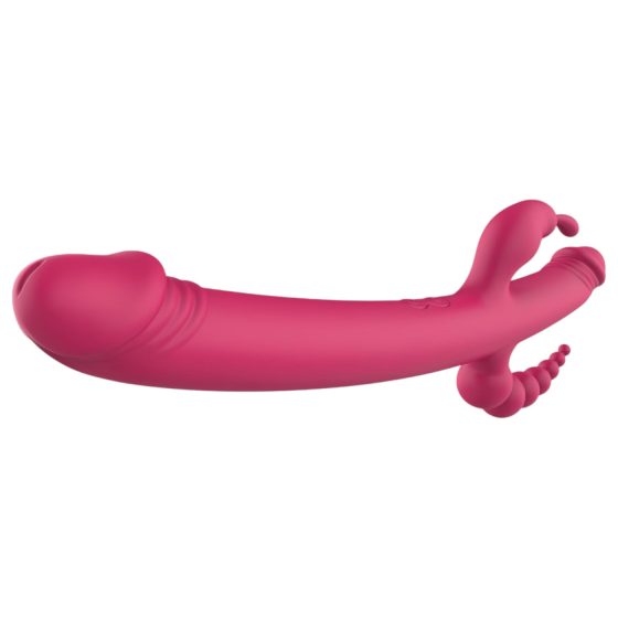 Dreamtoys Kdekoli Potěšení Vibe - dobíjecí, 4-ramenný vibrátor (růžový)