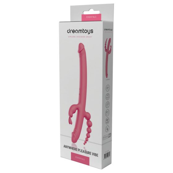 Dreamtoys Kdekoli Potěšení Vibe - dobíjecí, 4-ramenný vibrátor (růžový)