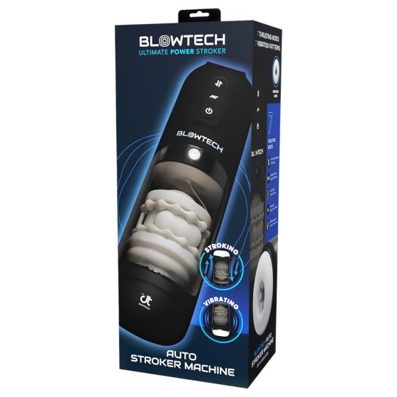 Dreamtoys Blowtech - vibrační, pohyblivý masturbátor (černý)
