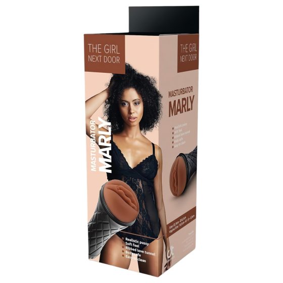 Dívka odvedle Marly - realistická umělá vagina v pouzdře (hnědá)