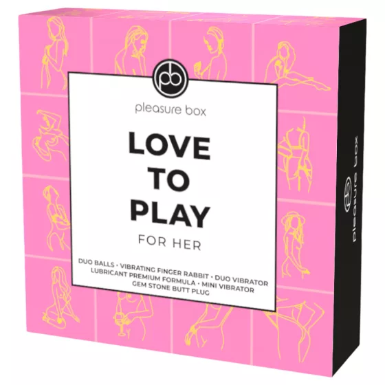 Pleasure Box Love to Play - sada vibrátorů - 6 dílů - růžová/fialová