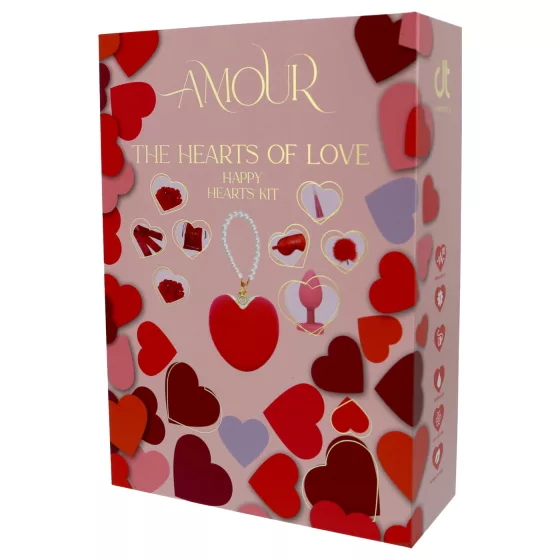 Dreamtoys Amour - sada s vibrátorem ve tvaru srdce (červená)