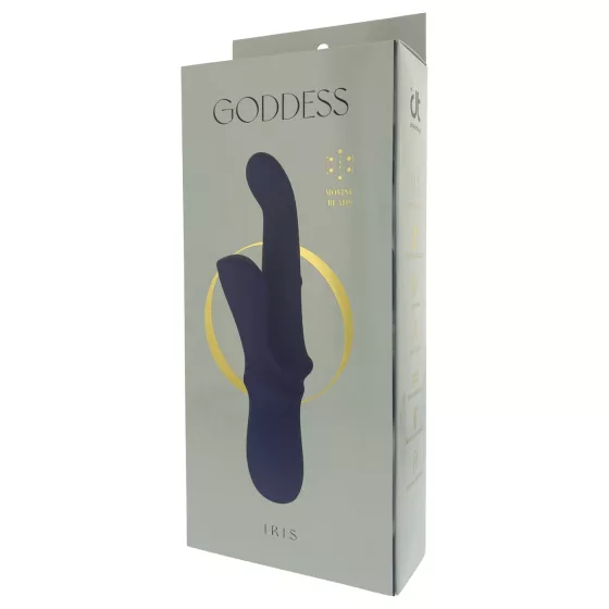 Goddess Iris - perlový vibrátor s ramínkem na klitoris (modrý)