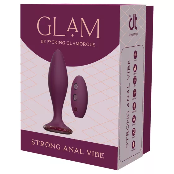 Glam - anální vibrátor s dálkovým ovládáním (fialový)