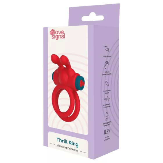 Dreamtoys Love Signal - vibrační erekční kroužek (červený)