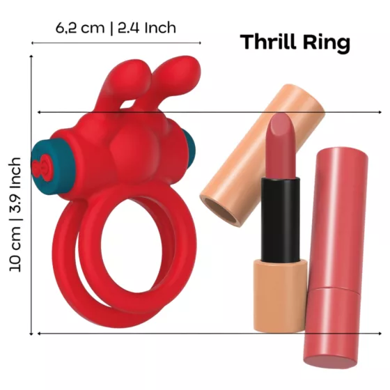 Dreamtoys Love Signal - vibrační erekční kroužek (červený)