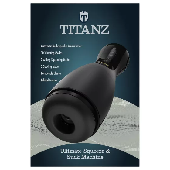 Titanz Ultimate Squeeze & Suck - automatický masturbátor (černý)