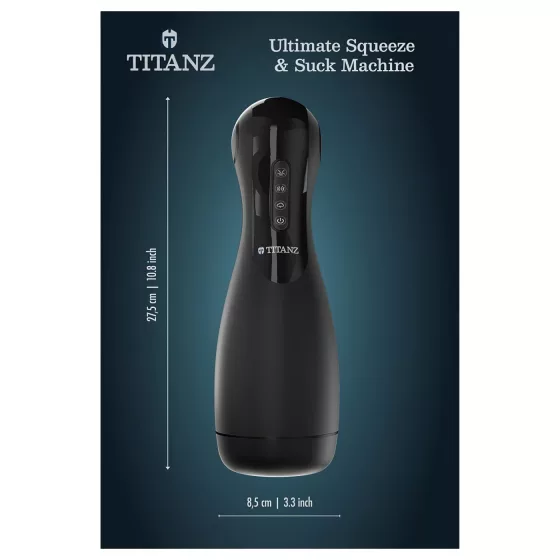 Titanz Ultimate Squeeze & Suck - automatický masturbátor (černý)