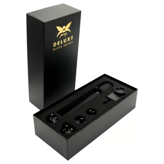 Pixey Deluxe Black Velvet - wand vibrátor M (černý)