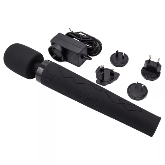 Pixey Deluxe Black Velvet - wand vibrátor M (černý)
