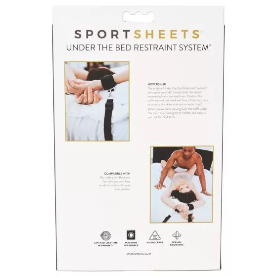 Sportsheets - poutací sada k posteli - černá