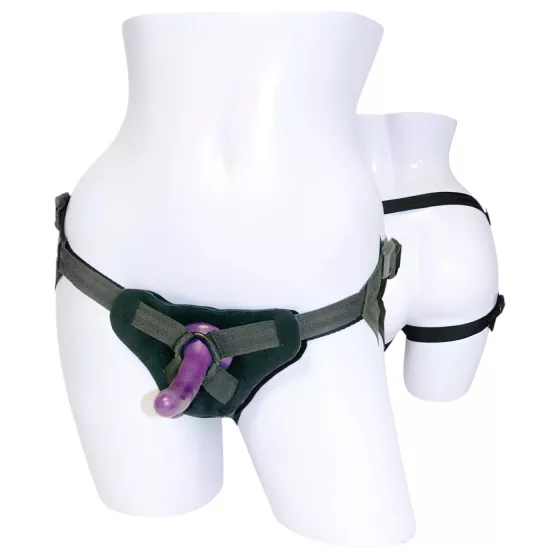 Sportsheets - připínací dildo - silikonové - fialová