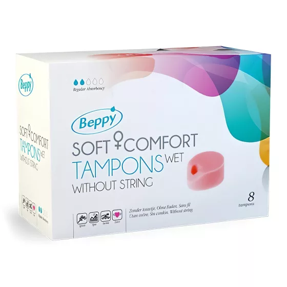 Beppy Soft bezšňůrkový vlhký intimní tampon-houbička - 8 ks