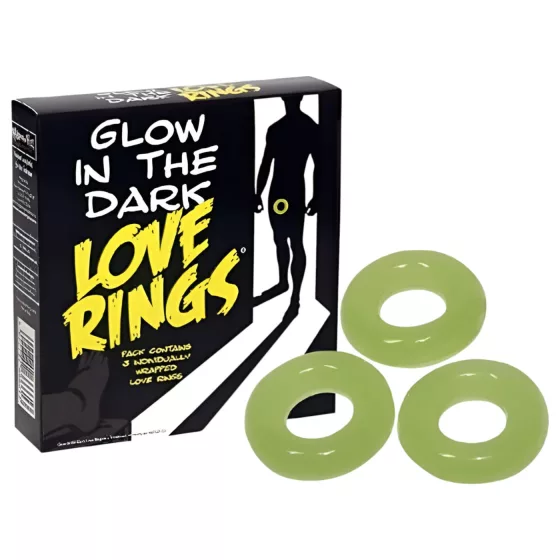 Love Rings - sada svítících erekčních kroužků na penis (3 ks)