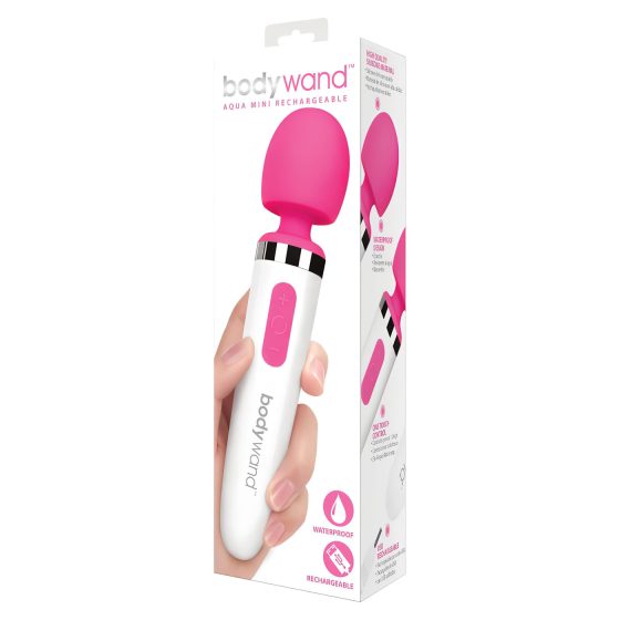 Bodywand Aqua Mini - masážní vibrátor (bílo-růžový)
