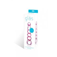   GLAS - klasické skleněné anální dildo s kuličkami (růžové)