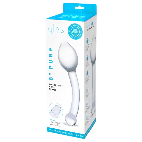 GLAS - skleněné dvojité anální dildo (průhledné)