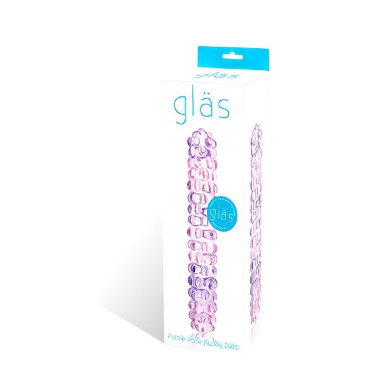 GLAS č. 94 - skleněný dildo s malými kuličkami (růžový)