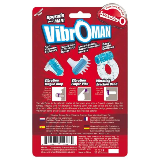 Screaming Vibroman - vibrační sada s erekčním kroužkem (černá)