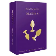 Rianne - Sada 3 silikonových análních kolíků (černá)