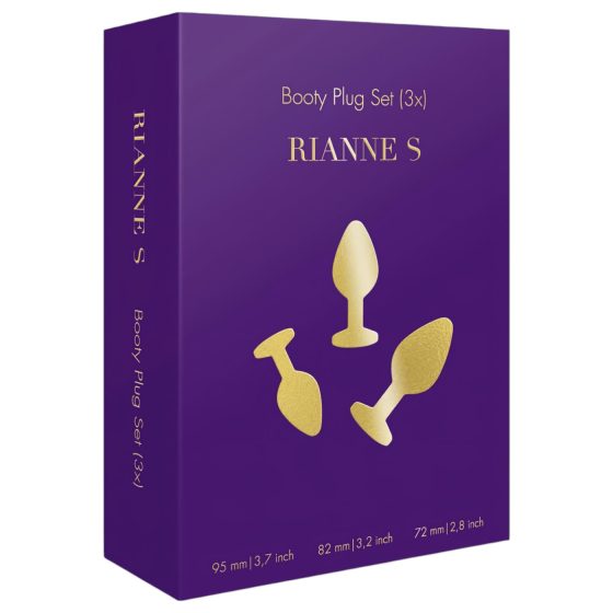 Rianne - Sada 3 silikonových análních kolíků (černá)