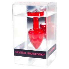   /DIOGOL Anni – bílý kamínek anální šperk – červený (3 cm)