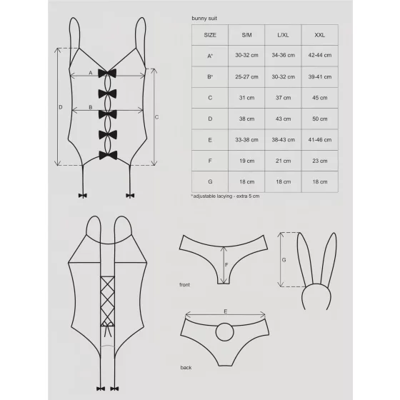 Obsessive - kostým zaječice - růžová - L/XL