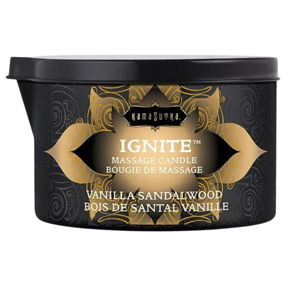 Kama Sutra - veganská masážní svíčka - vanilka a santalové dřevo (170g)