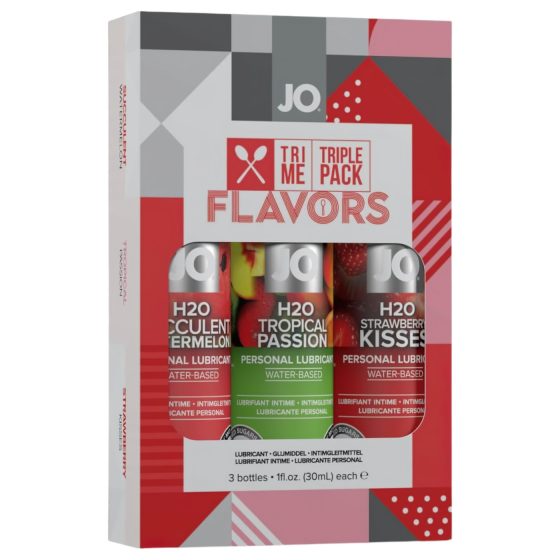 JO System Flavors - sada lubrikačních gelů s příchutí (3x30ml)