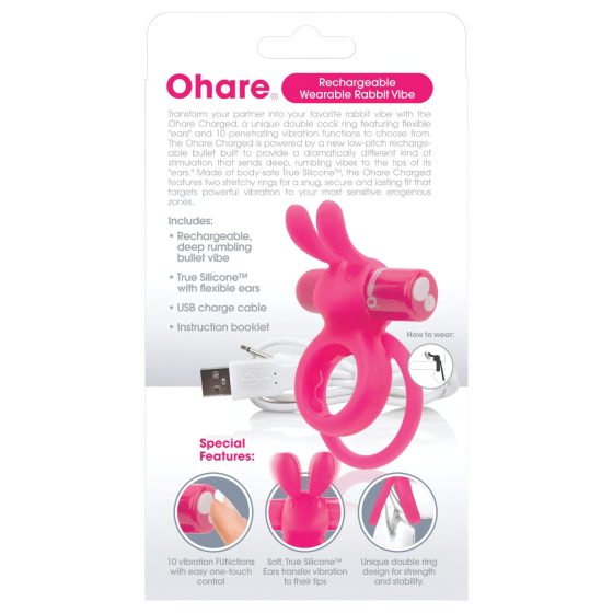 Screaming O Ohare - nabíjecí, zaječí, vibrační kroužek na penis (růžový)