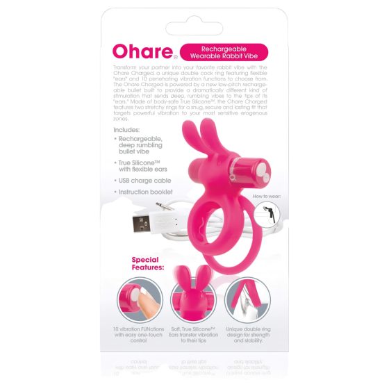 Screaming O Ohare - nabíjecí, zaječí, vibrační kroužek na penis (růžový)