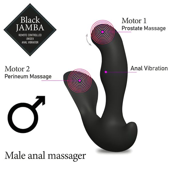 FEELZTOYS Black Jamba - rádiový vyhřívací anální vibrátor (černý)