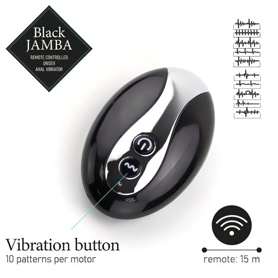FEELZTOYS Black Jamba - rádiový vyhřívací anální vibrátor (černý)